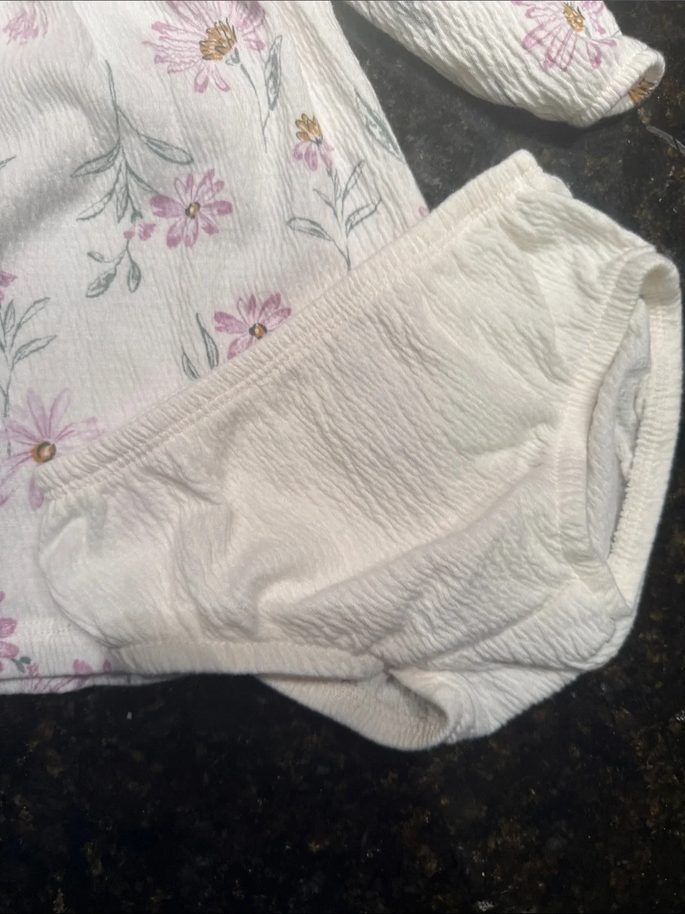 Floral Pink Cream Long-Sleeve Baby Girl Dress & Bloomers - 6 Month - NEVER WORN